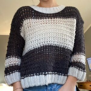 Free People Chunky Knit Striped Sweater